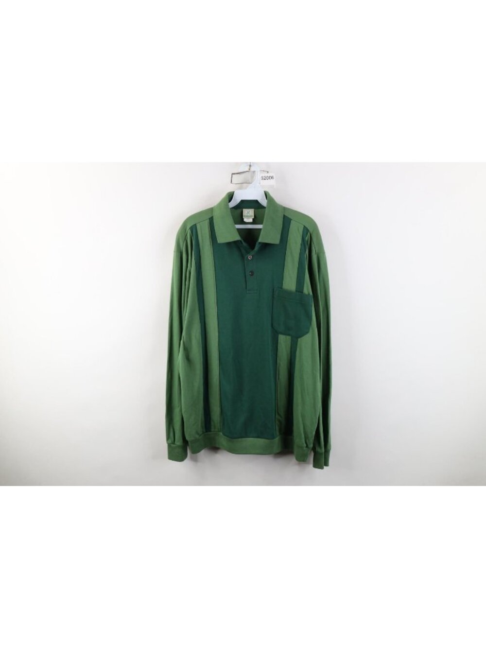 Vintage 90s Streetwear Mens Large Panel Color Block Pullover Long Sleeve Polo